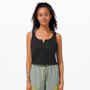 Cropped Henley tank top